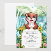 パステルマジカルオッタベビーシャワー 招待状 (正面/裏面)