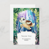 パステルマジカルキッズのカメの誕生日 サンキューカード (正面/裏面)