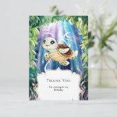パステルマジカルキッズタートル誕生日 サンキューカード (スタンド正面)