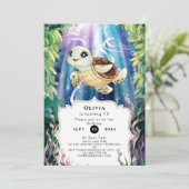 パステルマジカルキッズタートル誕生日 招待状 (スタンド正面)