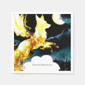 パステルマジカルキツネ誕生日 スタンダードカクテルナプキン (正面)