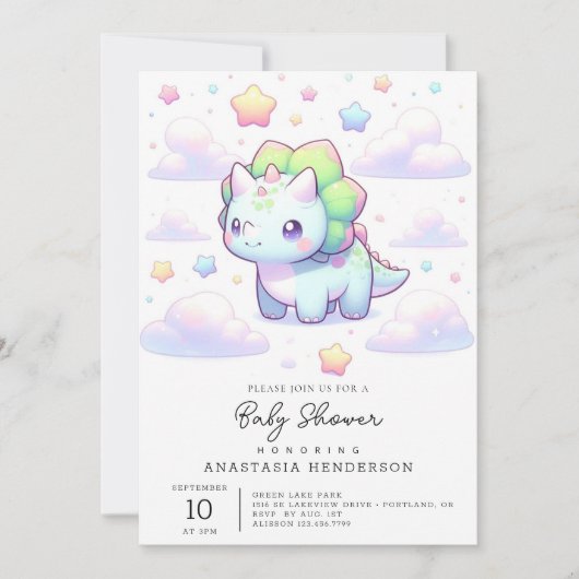 パステルマジカルディオナンスベイビーシャワー 招待状 (正面)