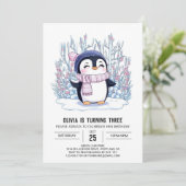 パステルマジカルペンギンデジタル誕生日 招待状 (スタンド正面)