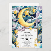 パステルマジカルムーン誕生日 招待状 (正面/裏面)