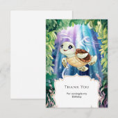 パステルマジカル子供のカメの誕生日 サンキューカード (正面/裏面)