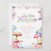 パステルマッシュルームの魔法の森の誕生日 招待状 (正面)