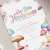 パステルマッシュルームの魔法の森の誕生日 招待状