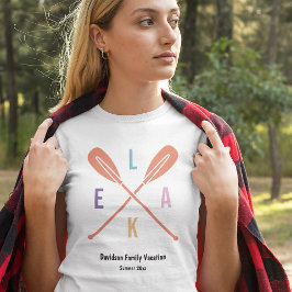 パステルマッチングファミリーママの夏の湖パドルズ Tシャツ