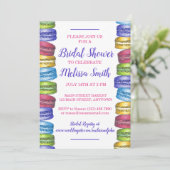 パステルマフランスのカロンクッキーブライダルシャワーパーティー 招待状 (スタンド正面)