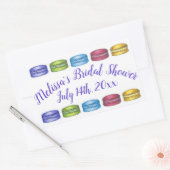 パステルマフランスのカロンクッキーブライダルシャワーパーティー 長方形シール (封筒)