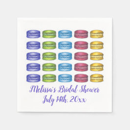 パステルマフランスのカロンクッキーペストリーブライダルシャワー スタンダードカクテルナプキン