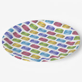 パステルマフランスのカロンクッキーペストリーブライダルシャワー ペーパープレート (アングル)