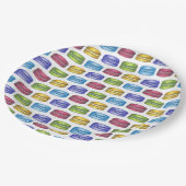 パステルマフランスのカロンクッキーペストリーブライダルシャワー ペーパープレート (アングル)