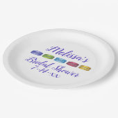 パステルマフランスのカロンクッキーペストリーブライダルシャワー ペーパープレート (アングル)