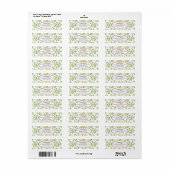 パステルマルチフローラル&金ゴールドフレーム差出人住所 ラベル (フルシート)