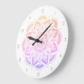 パステルマンエレガントダラフラワー ラージ壁時計 (傾斜)