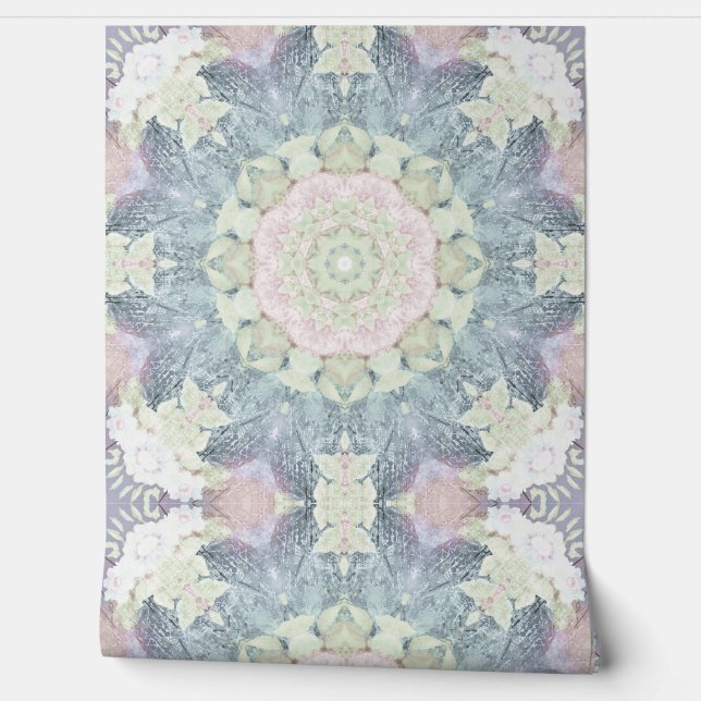 パステルマンダラフローラルパターン 壁紙 (ほどく)
