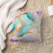 パステルマーブルインク抽象芸術グリッターアート クッション (ブランケット)