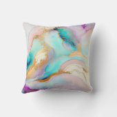 パステルマーブルインク抽象芸術グリッターアート クッション (裏面)