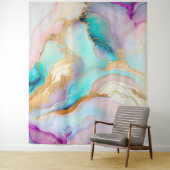 パステルマーブルインク抽象芸術グリッターアート タペストリー (インサイチュ)