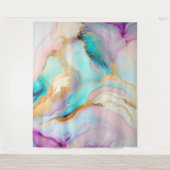 パステルマーブルインク抽象芸術グリッターアート タペストリー (正面)