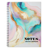 パステルマーブルインク抽象芸術グリッターアート ノートブック (正面)