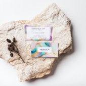 パステルマーブルインク抽象芸術グリッターアート 名刺