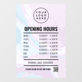 パステルマーブルオープニングタイムウィンドウにしがみつく ウィンドウサイン (シート)