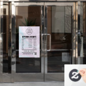 パステルマーブルオープニングタイムウィンドウにしがみつく ウィンドウサイン (オフィスドア)