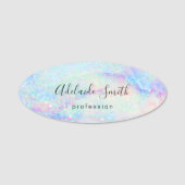 パステルマーブルグリッターターコイズ 名札 (正面)