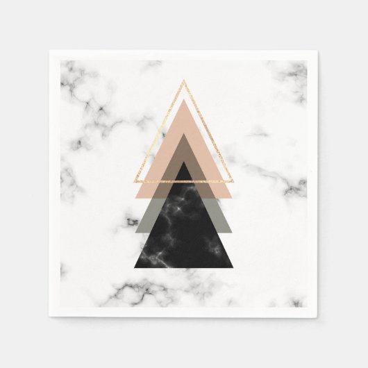 パステルマーブルプリントデザイン スタンダードカクテルナプキン (正面)