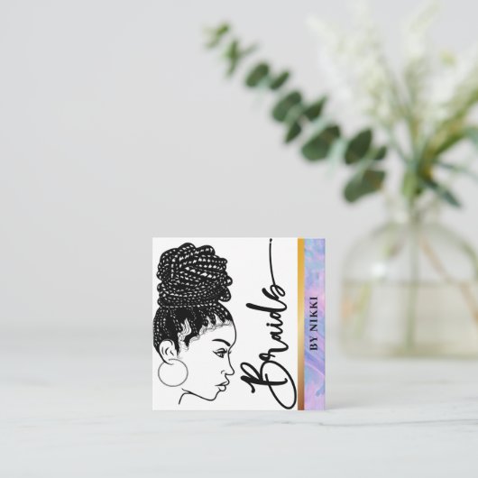 パステルマーブルヘモダンアブレイディングサロンスクエアブー スクエア名刺 (スタンド正面)