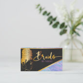 パステルマーブル&金ゴールドモダンヘアブレイディングサロン 名刺 (スタンド正面)