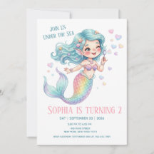 パステルマーメイドの海の中 誕生日パーティー どの年齢でも