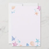 パステルマーメイドの誕生日パーティー招待状 招待状 (裏面)