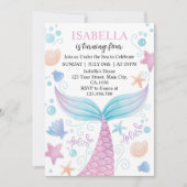 パステルマーメイドの誕生日招待状 招待状 (正面)