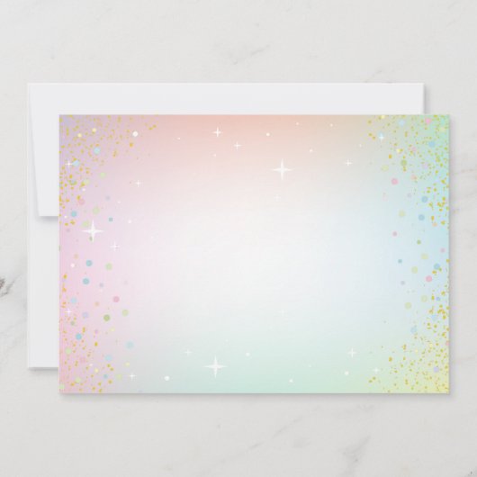 パステルマーメイドアンダーザシー誕生日写真 招待状 (裏面)