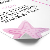 パステルマーメイドガール1stバースデーマイルストーンサイン ポスター (角)