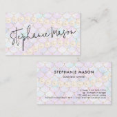 パステルマーメイドテールスケール金ゴールドパールブティック 名刺 (正面/裏面)