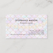 パステルマーメイドテールスケール金ゴールドパールブティック 名刺 (裏面)