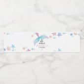 パステルマーメイドバースデーパーティーウォーターボトルラベル ペットボトルラベル (シングルラベル)