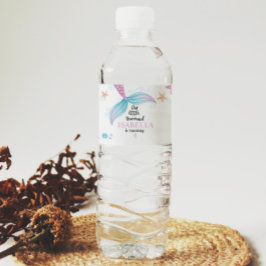 パステルマーメイドバースデーパーティーウォーターボトルラベル ペットボトルラベル