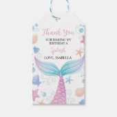 パステルマーメイドバースデーパーティーサンキューユユーラベル ギフトタグ (正面)