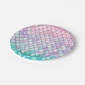 パステルマーメイドバースデーパーティー紙プレート ペーパープレート (アングル)