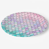 パステルマーメイドバースデーパーティー紙プレート ペーパープレート (アングル)