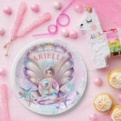 パステルマーメイド海の下の最初の誕生日マーメイド ペーパープレート (パーティー)