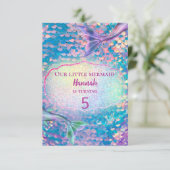 パステルマーメイド誕生日パーティーの招待 招待状 (スタンド正面)