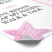 パステルマーメイド1stバースデーマイルストーンサイン ポスター (角)