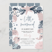 パステルマーメイド アンダーザシー ベビーシャワー 招待状 (正面/裏面)