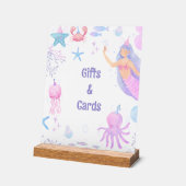 パステルマーメイド&シーフレンズガールギフト&カード アクリルサイン (傾斜)